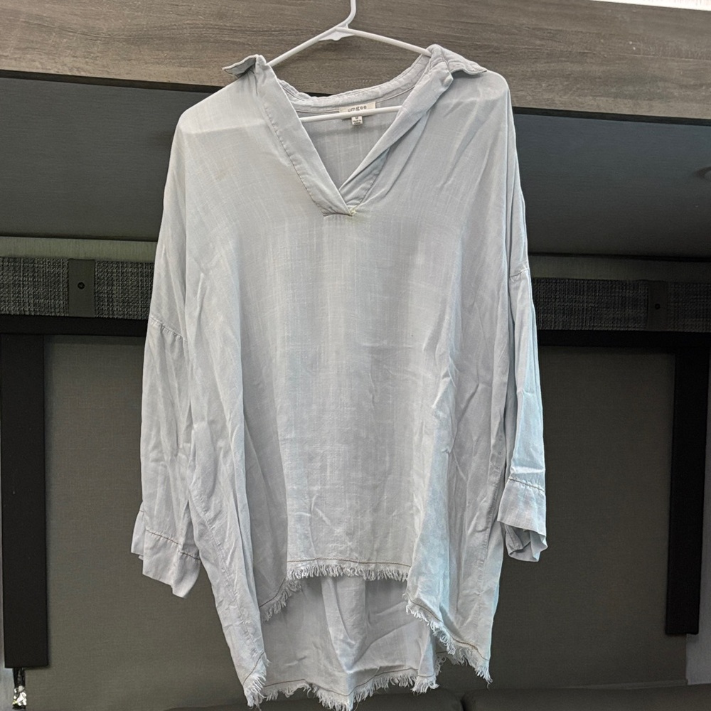 Umgee Light Gray Tunic Top